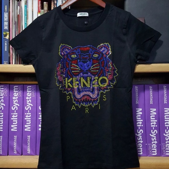 Kenzo Tops - Kenzo t-shirt top rhinestone shirt tiger 🐯 RARE